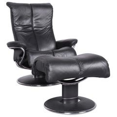 Ekornes Stressless Wave Designer Armchair Black Leather Recliner Chair