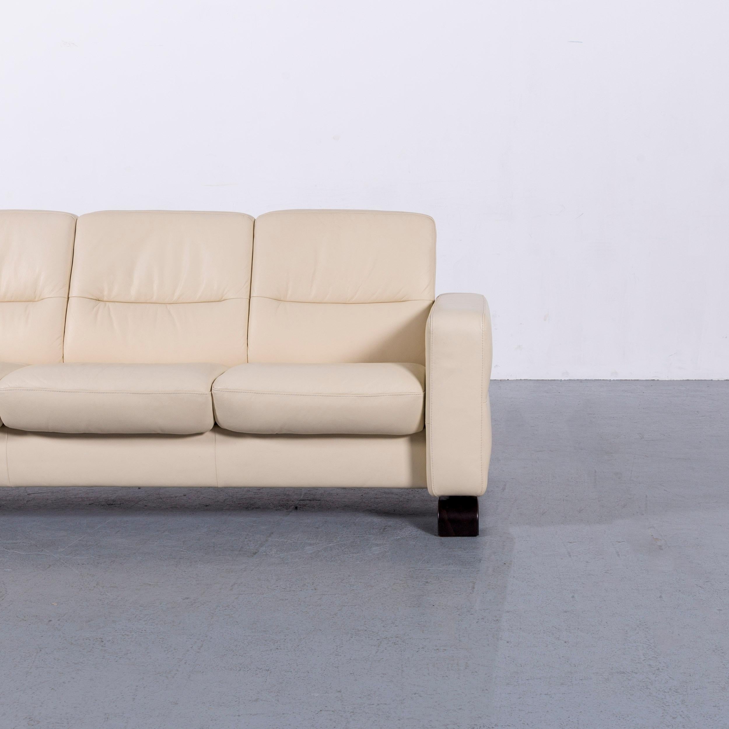 white leather recliner sofa