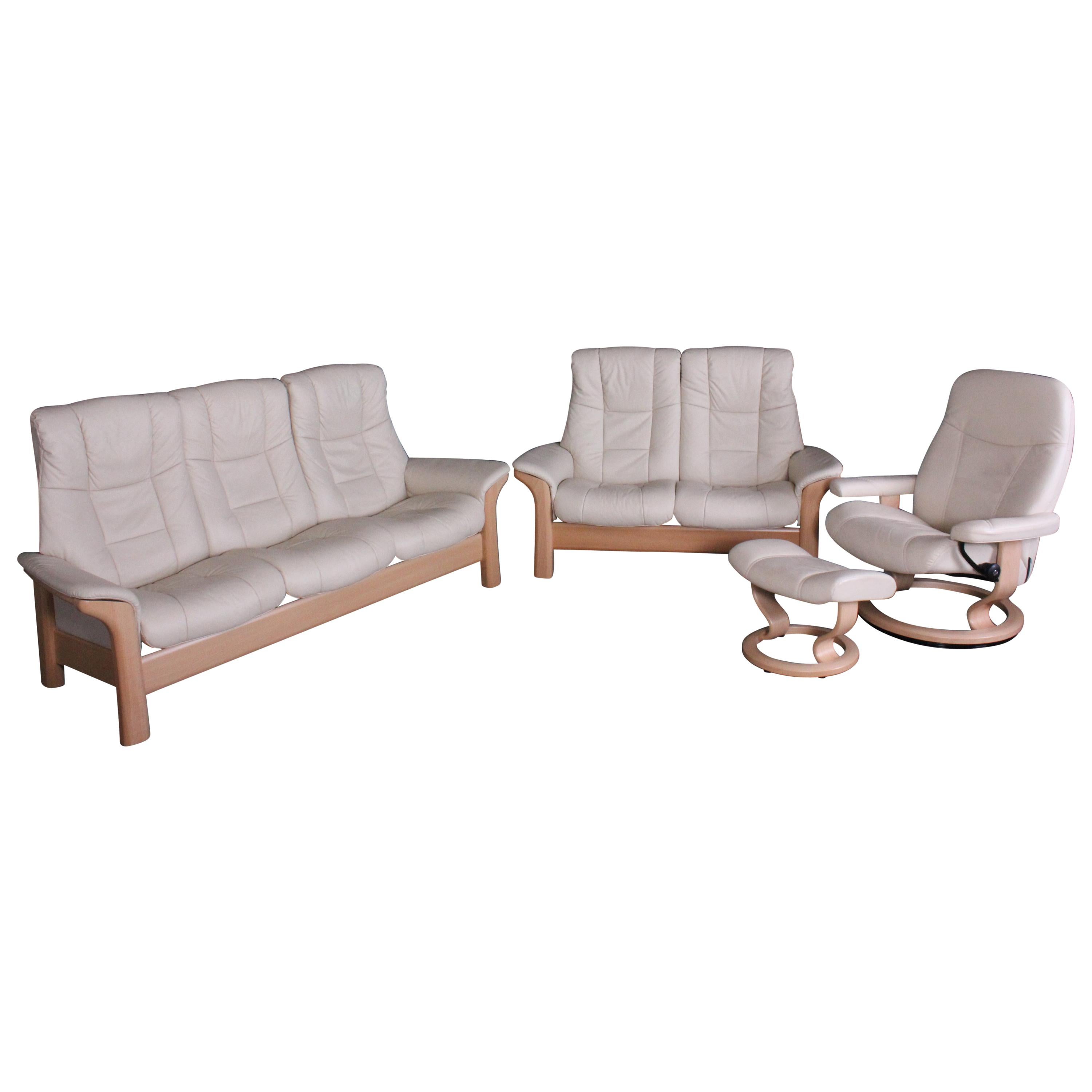 Ekornes Stressless Windsor Sofas, Chair and Footstool