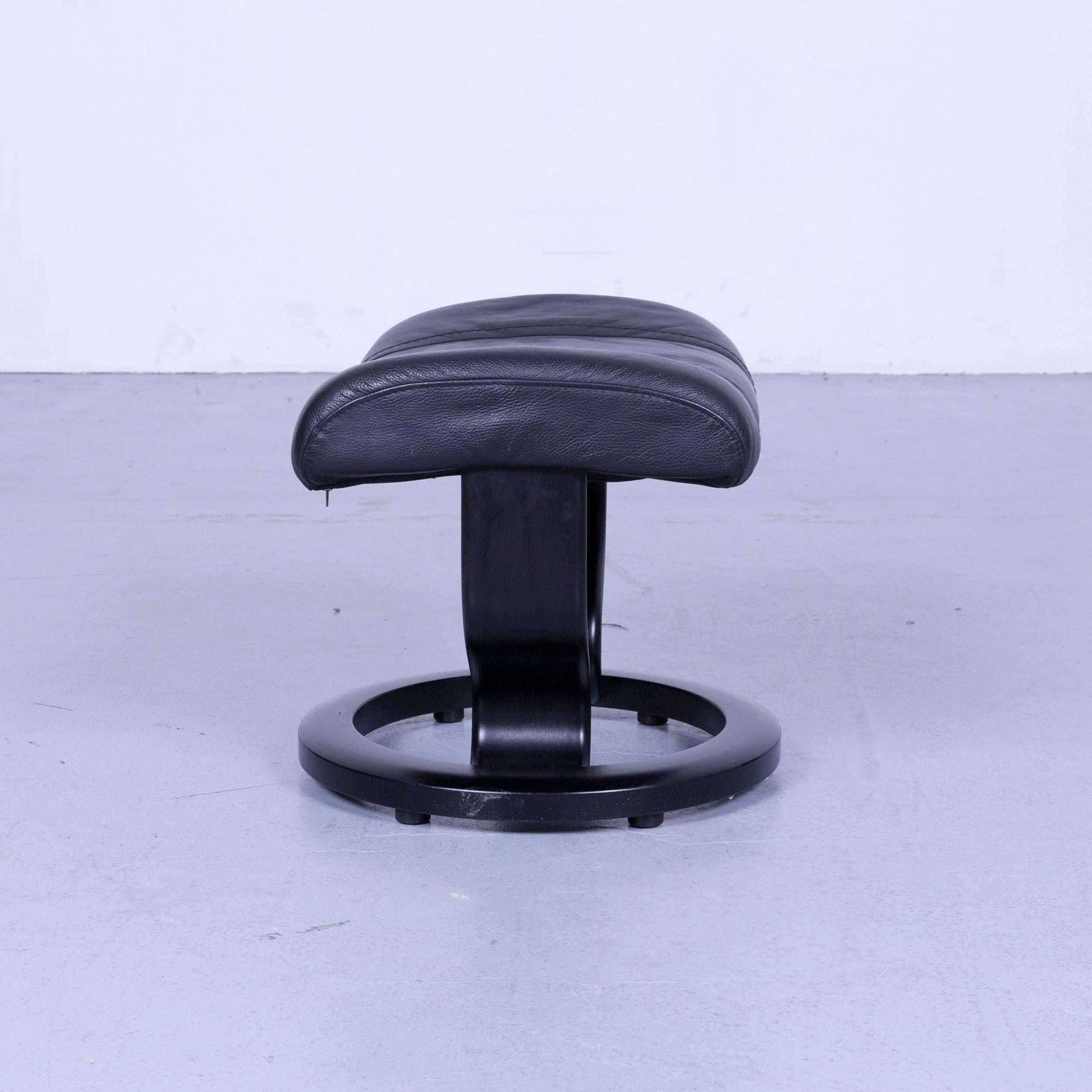 black leather footrest