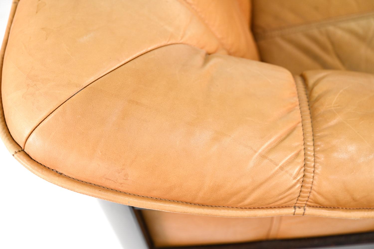 Ekorness Norway Mid-Century Sofa & Loveseat in Brandy Leather 9