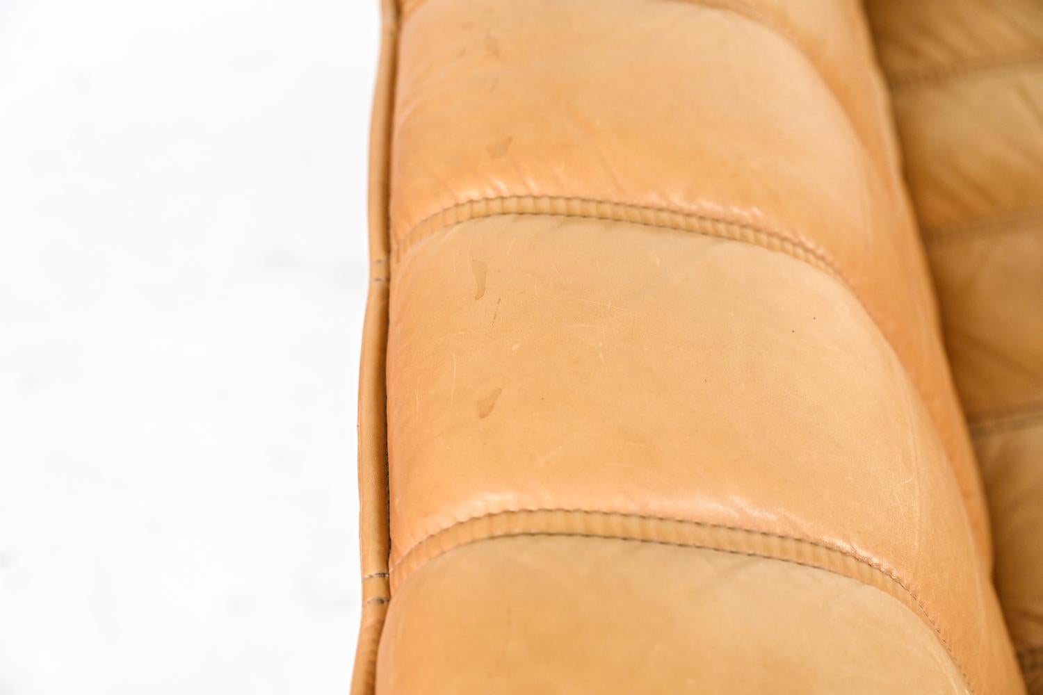 Ekorness Norway Mid-Century Sofa & Loveseat in Brandy Leather 11