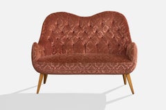 Eks Malmö, Sofá, Terciopelo, Madera, Suecia, Años 50