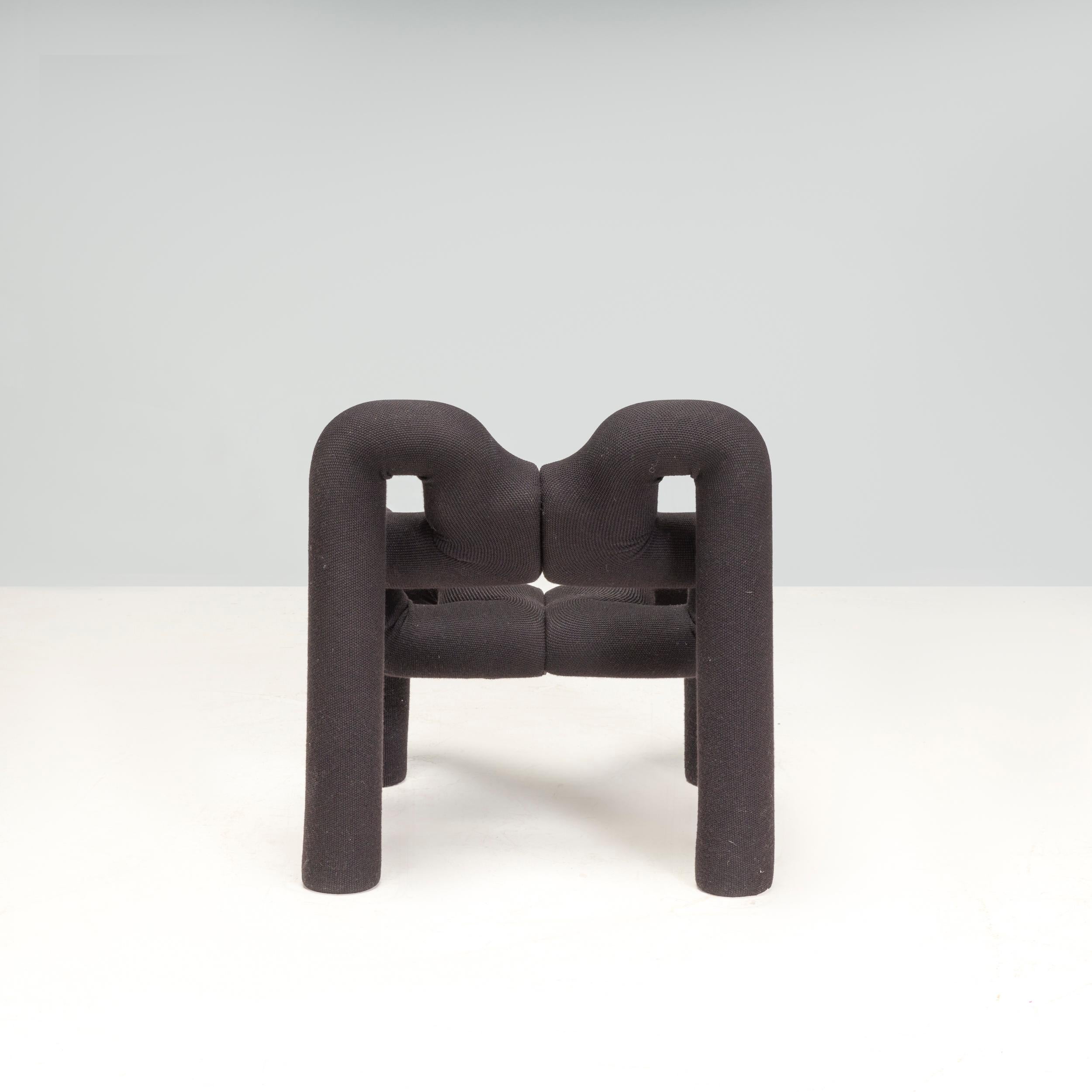 Brutalist Ekstrem Black Lounge Chair by Terje Ekstrøm