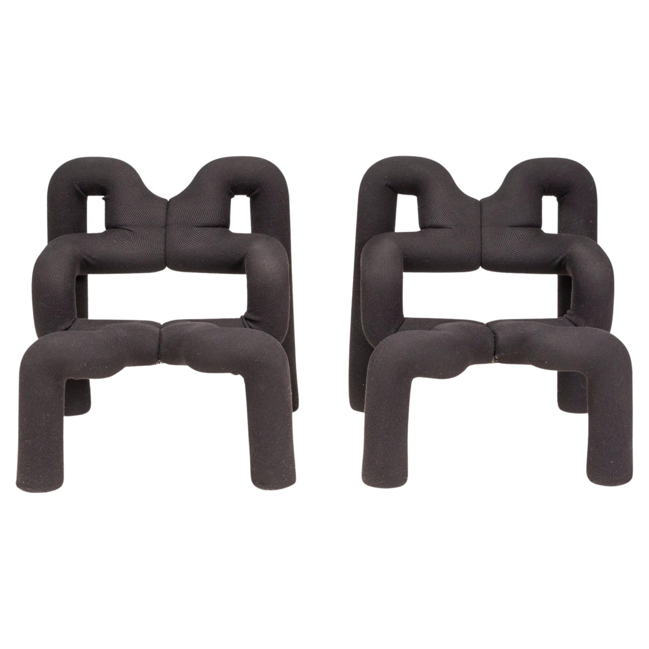Ekstrem Black Lounge Chairs by Terje Ekstrøm, Set of 2