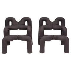 Ekstrem' Black Lounge Chairs Byterje Ekström, Set of 2