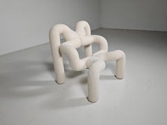 Ekstrem Chair in cream bouclé by Terje Ekstrøm, 1984, Norway