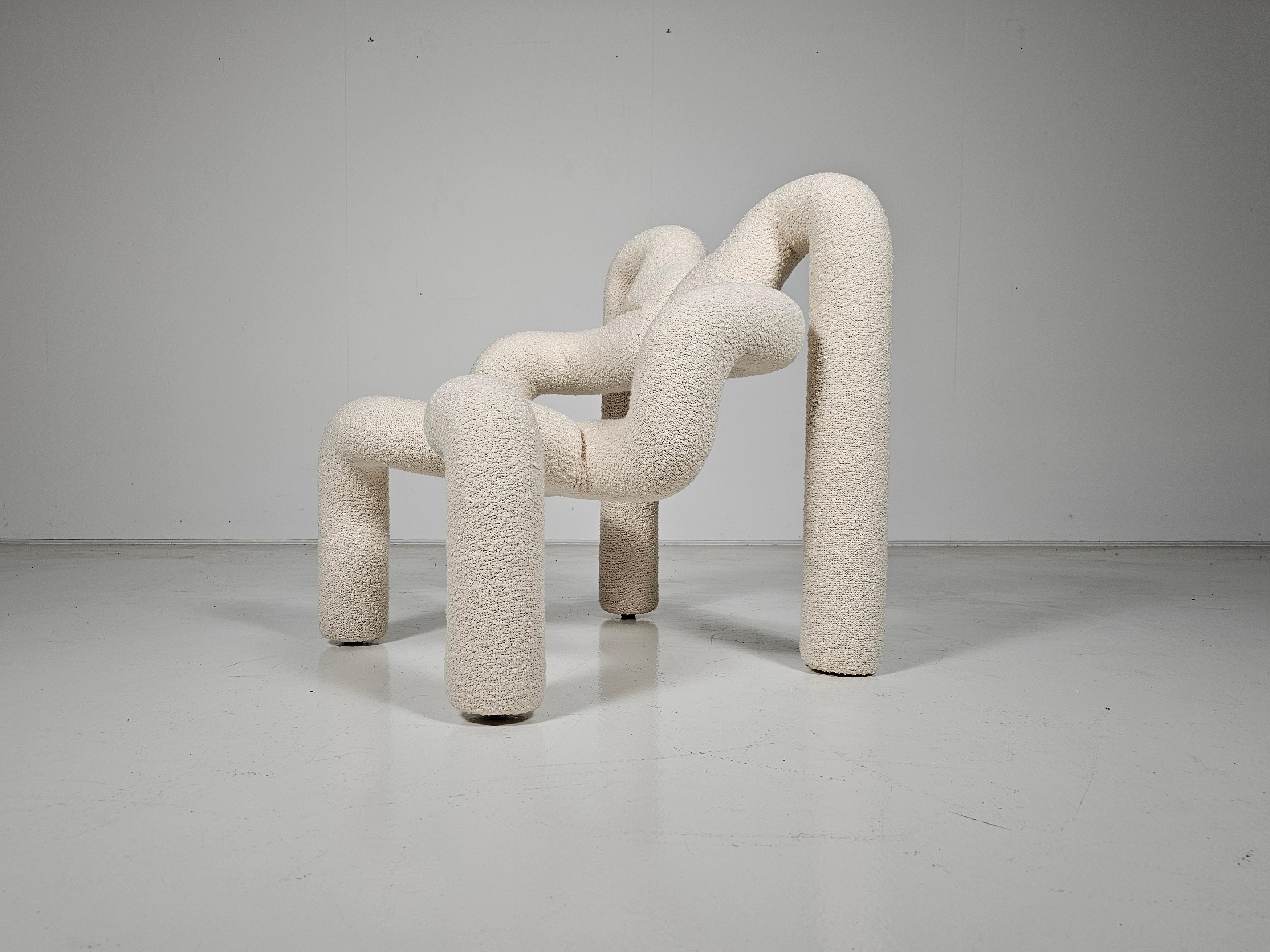 European Ekstrem Chair in cream bouclé by Terje Ekstrøm, 1984, Norway