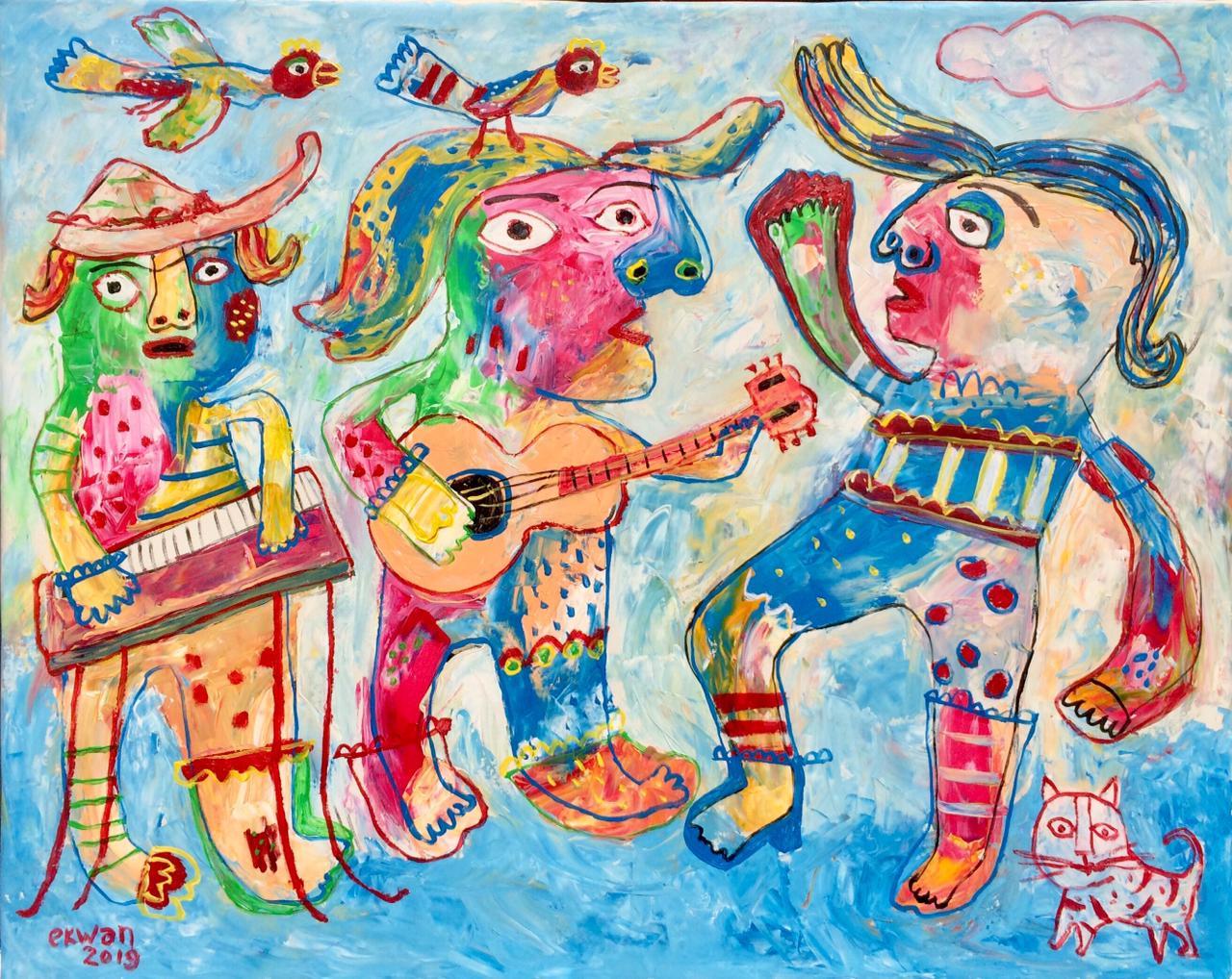 Ekwan Marianto Figurative Painting - Dancing and Singing