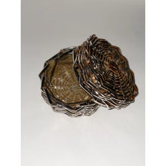 EL 06 Mini Decorative Basket in Metal-Plated Hand-Woven Wicker by CASPAL