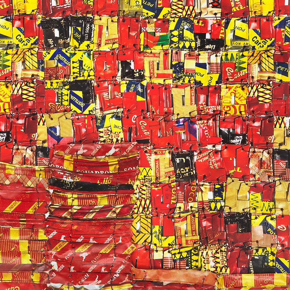 Gestreifte Flaggen, El Anatsui, Limitierte Auflage, Wandplastik, Metall, Contemporary 3