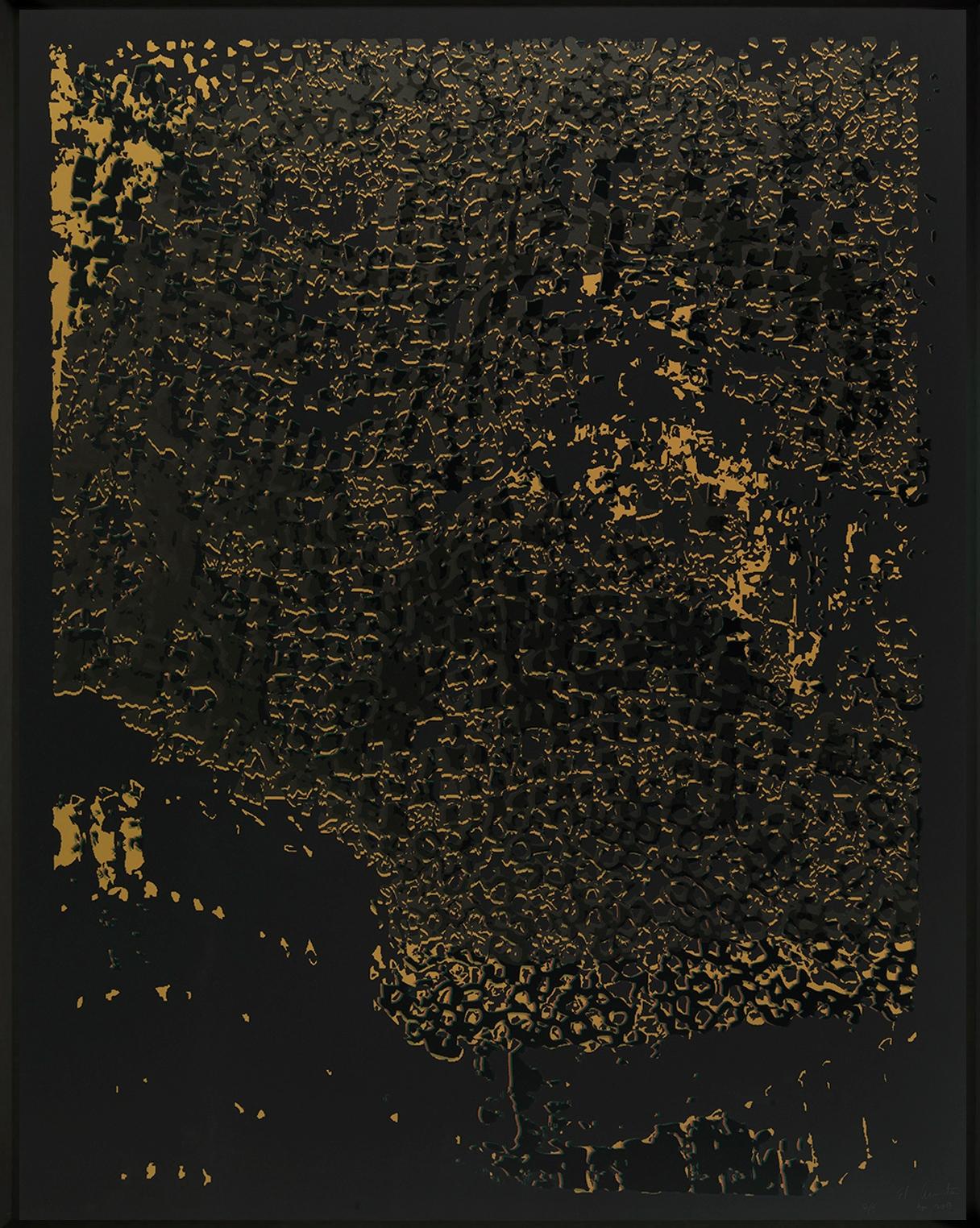 Untitled (Black Edge with Pearl)  - Print by El Anatsui