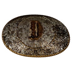 El Arturo Crumrine Used Belt Buckle D Western Yellowstone Ranch Style