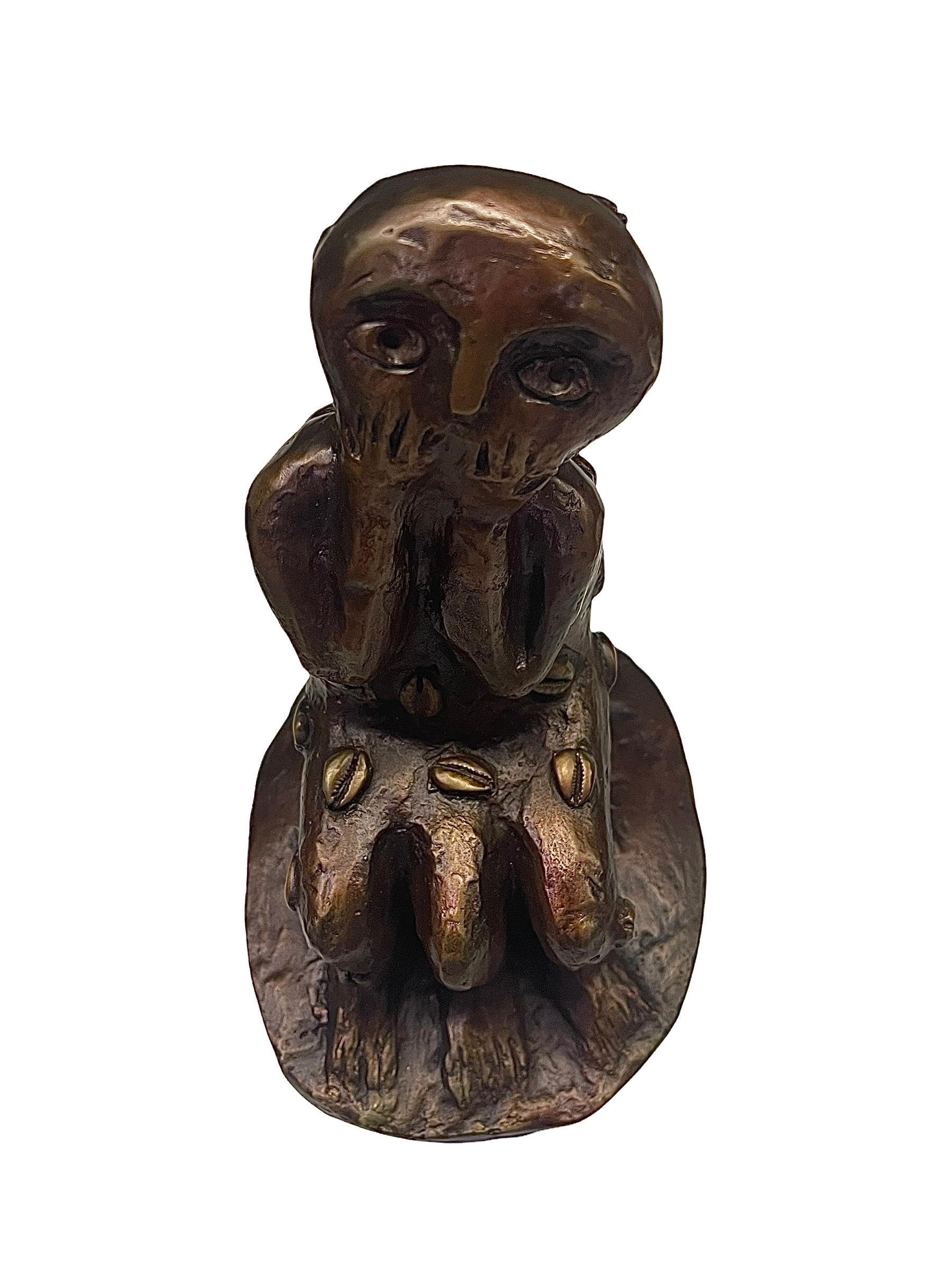Cubain El Asombro (2009) - Sculpture contemporaine en bronze de Manuel Mendive en vente