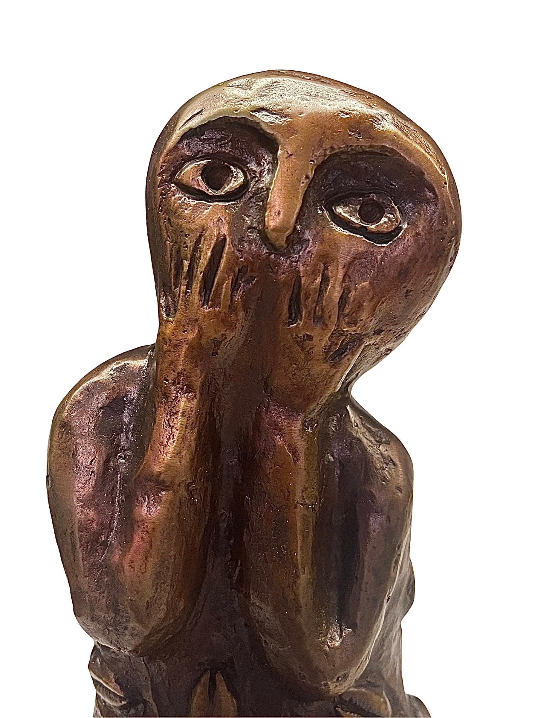 XXIe siècle et contemporain El Asombro (2009) - Sculpture contemporaine en bronze de Manuel Mendive en vente