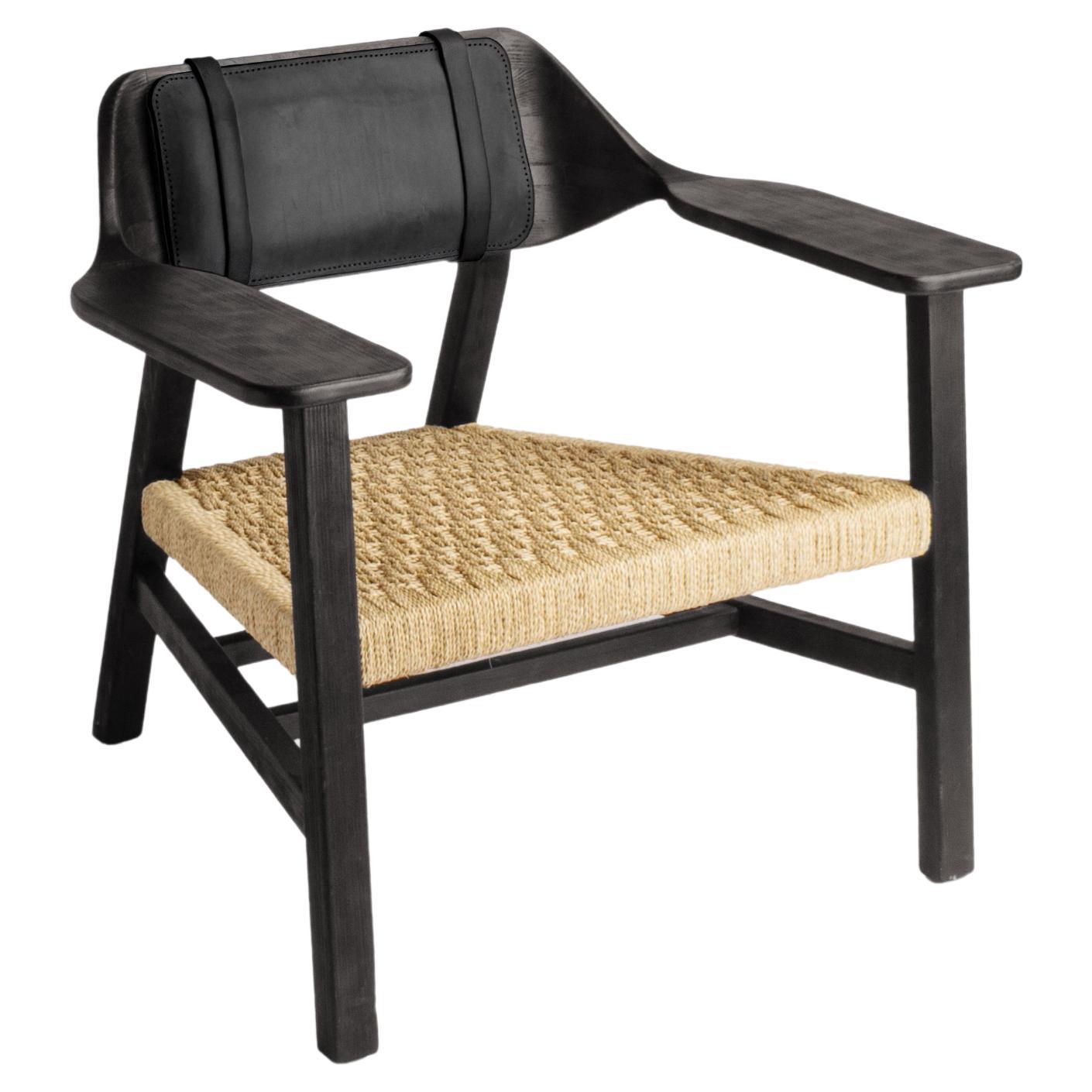El Aviador "The aviator" Burnished and Wicker Armchair by Adriane Escarfullery en vente