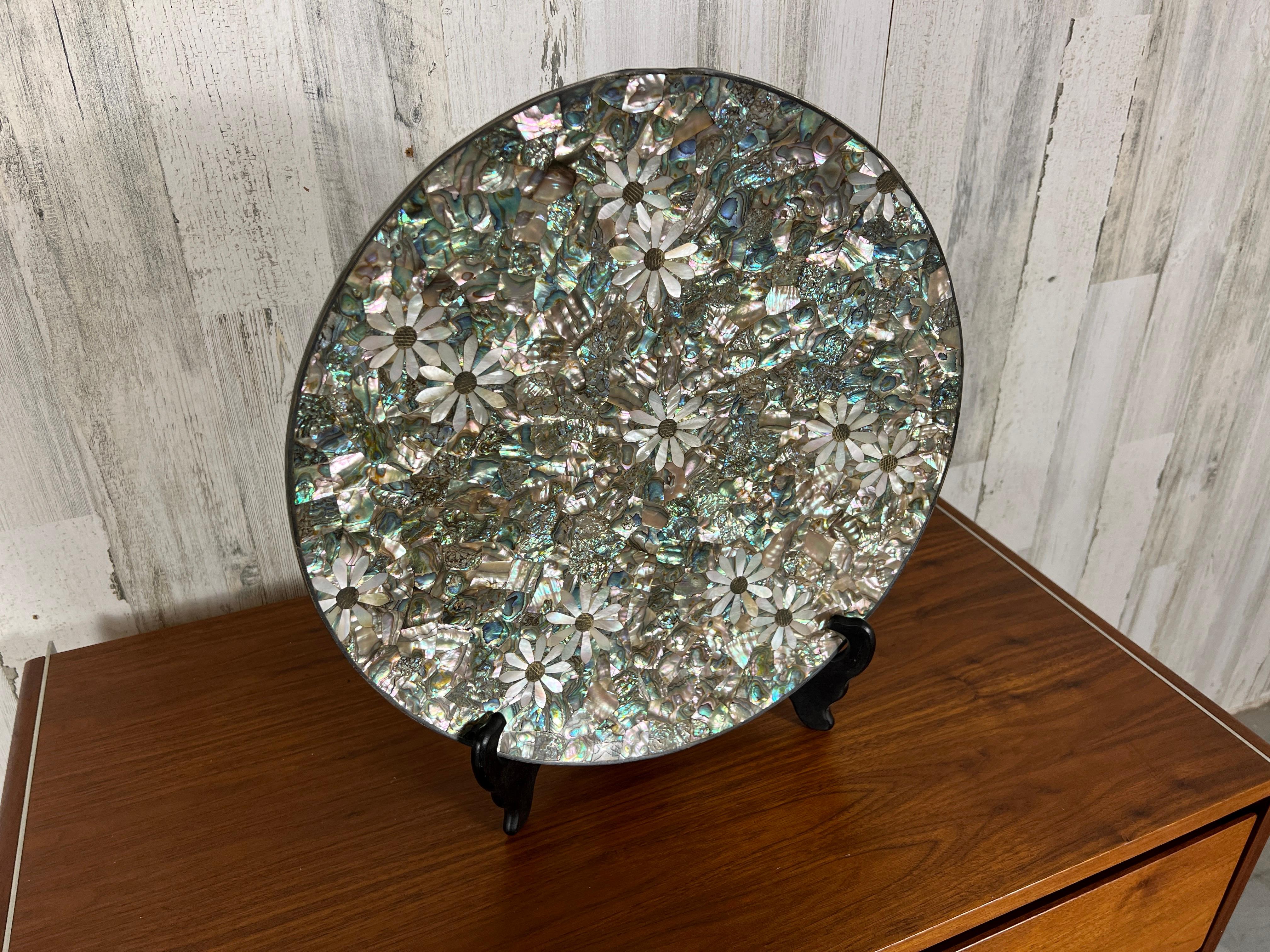 El Castillo Taxco Silver Plated Bowl with Abalone and Mother of Pearl Inlay 6