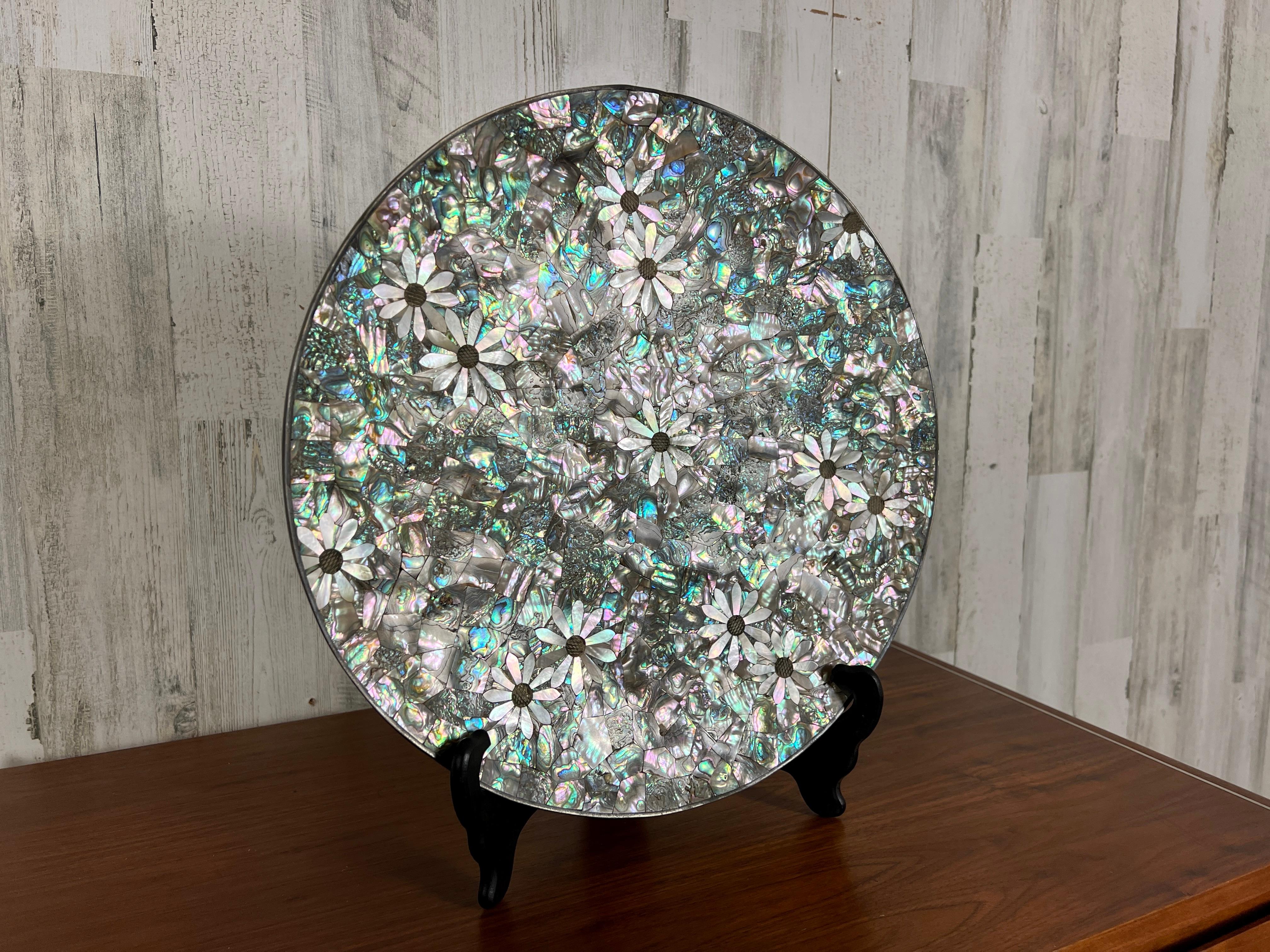 towle silver bowl with mother of pearl