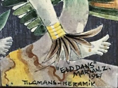 'El Dans', a Composition of Ceramic Tiles Signed and Dated 1957 by the Artist