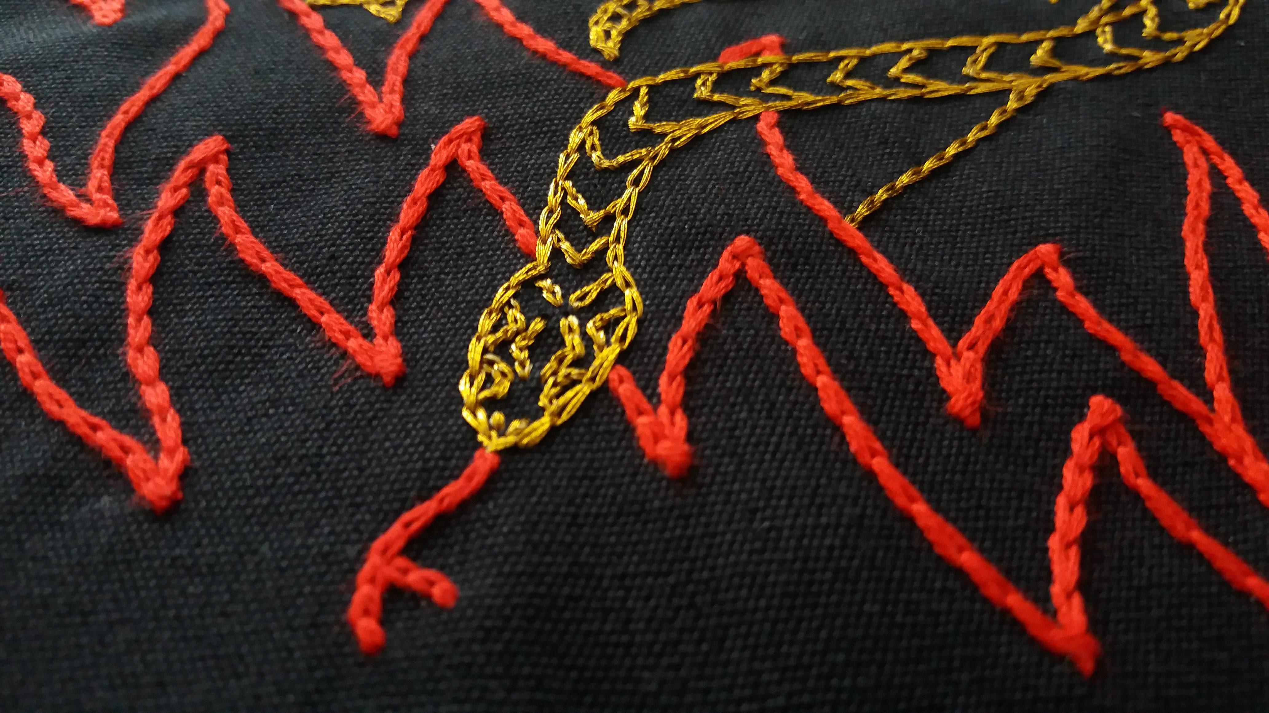 El Diablo. From The Ventura Series.  Embroidery thread on canvas In New Condition For Sale In Miami Beach, FL
