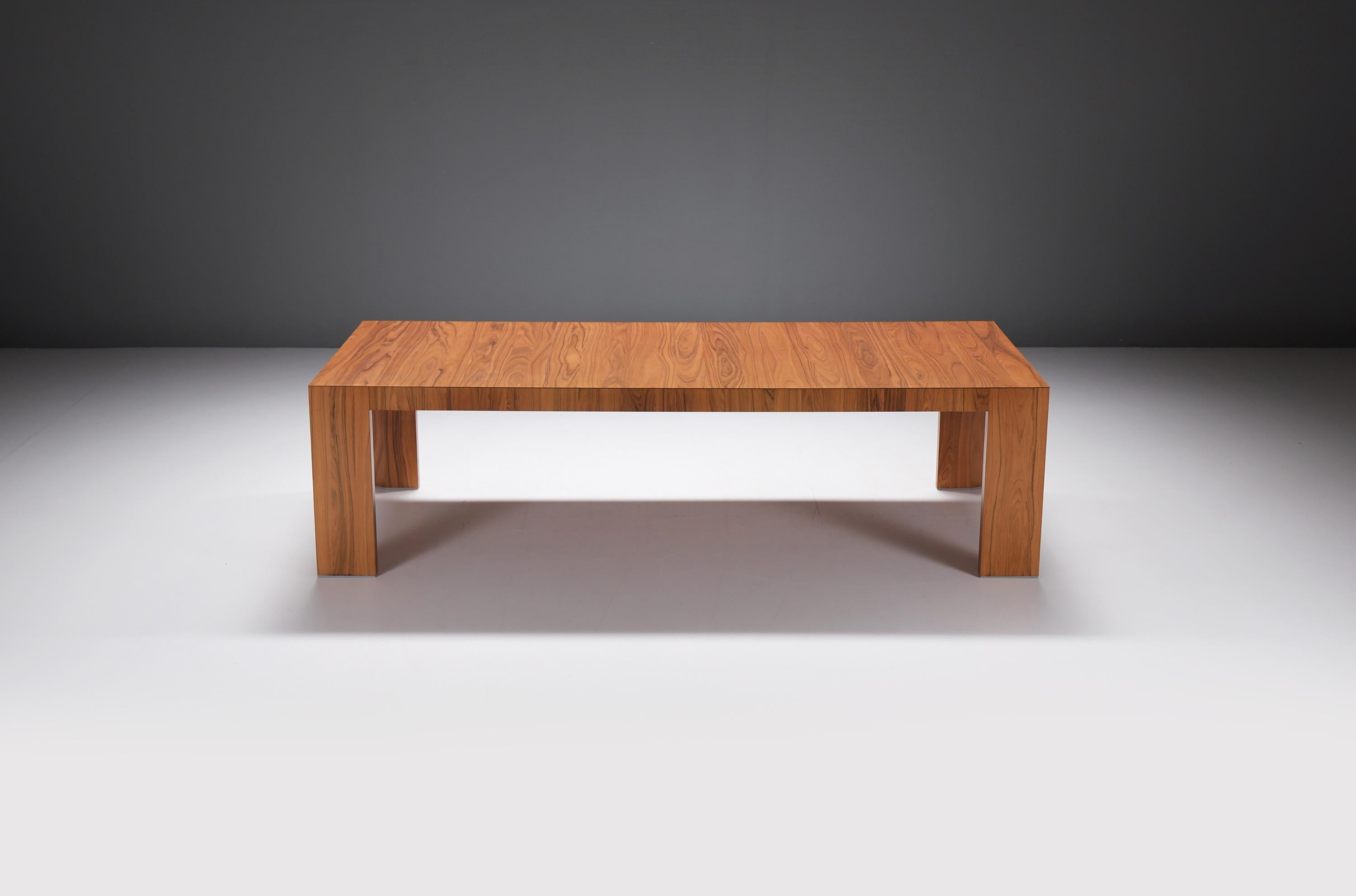 Stunning CASSINA dining  El Dom xl dining table (270cm) in Santos Rosewood.Designed by Hannes Wettstein for Cassina.Hannes Wettstein design. Clean, simple, powerful and extremely elegant lines for a rectangular table in solid wood intended to bring