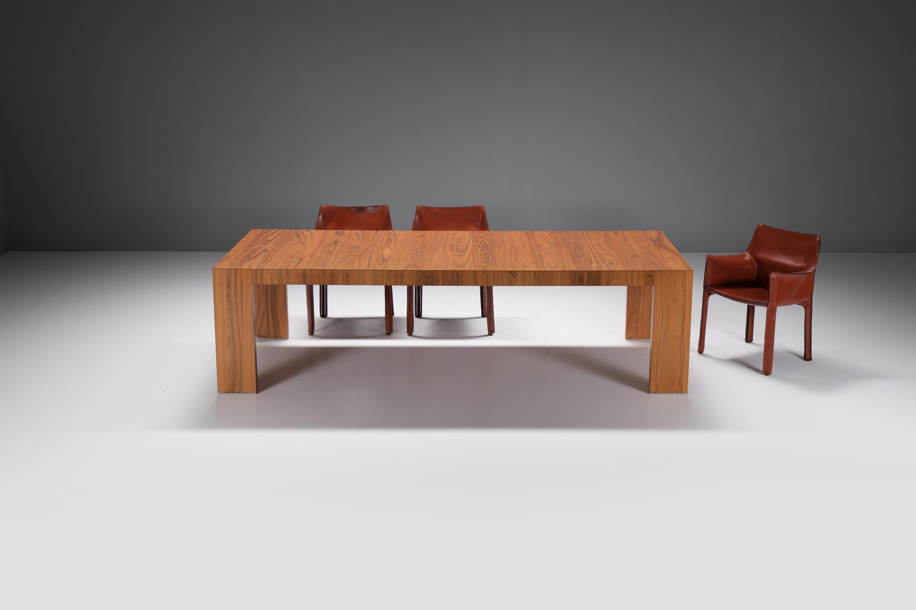 Wood El Dom 370 dining table XL Santos Rosewood by Hannes Wettstein for CASSINA Italy For Sale