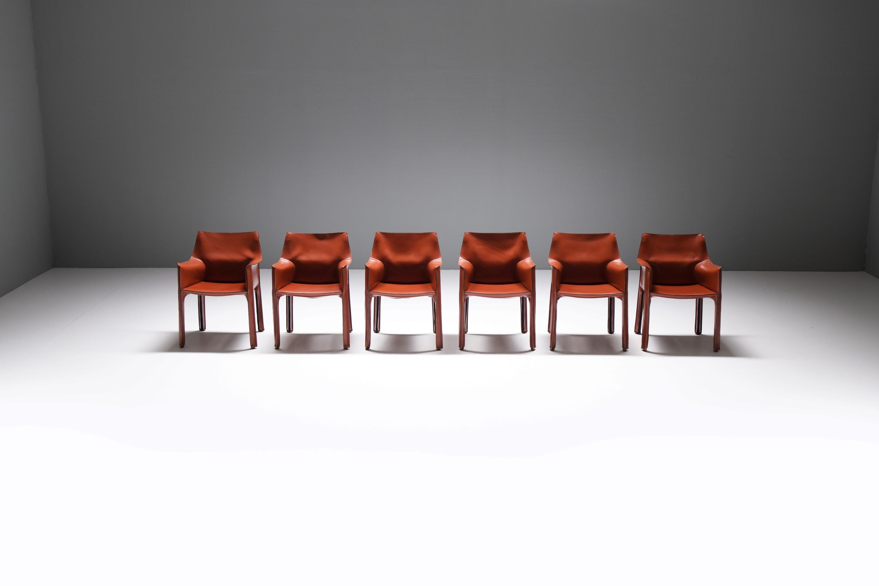 El Dom table + 6 Cab 413 chairs - Hannes Wettstein/Mario Bellini - CASSINA Italy For Sale 13