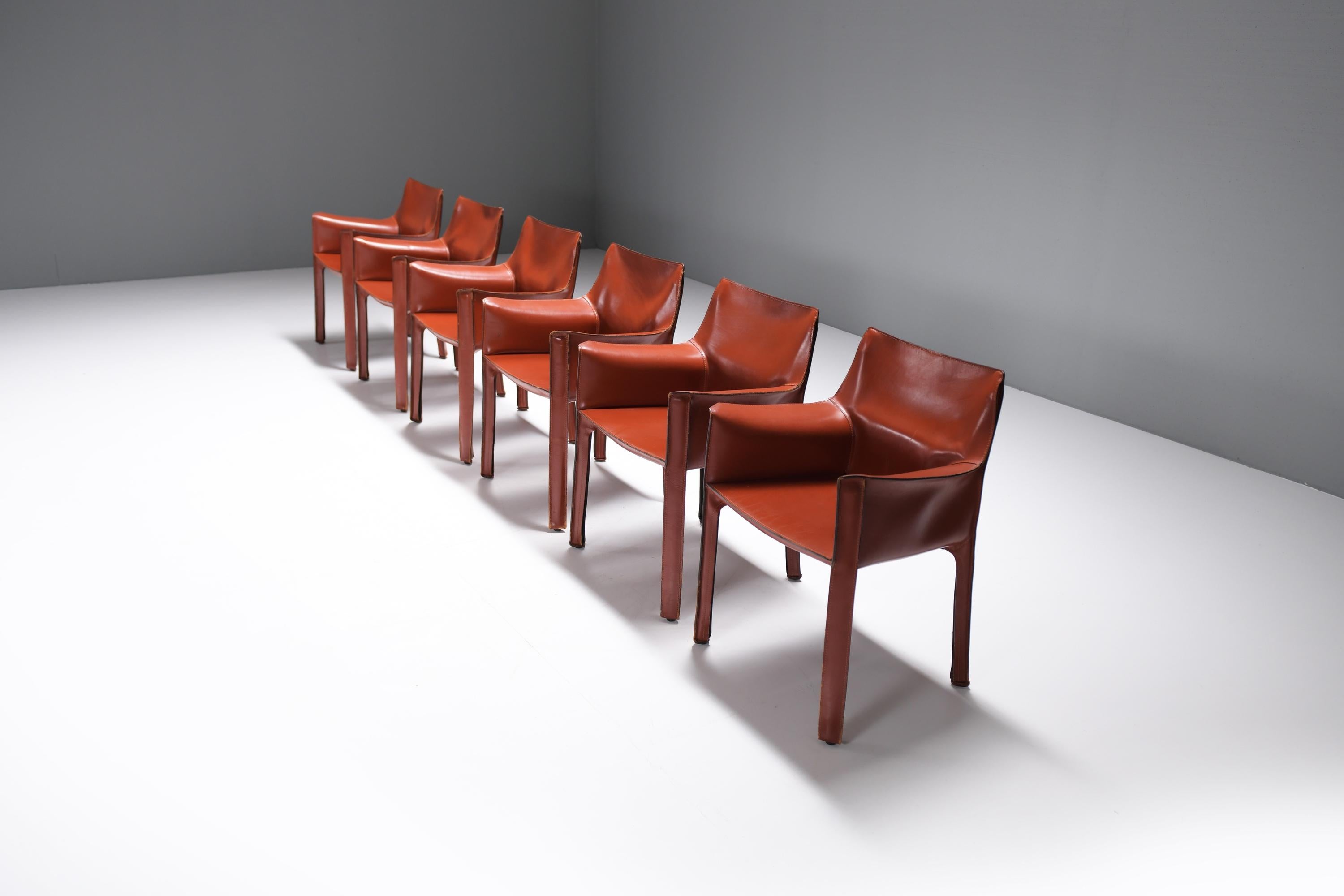 El Dom table + 6 Cab 413 chairs - Hannes Wettstein/Mario Bellini - CASSINA Italy For Sale 14