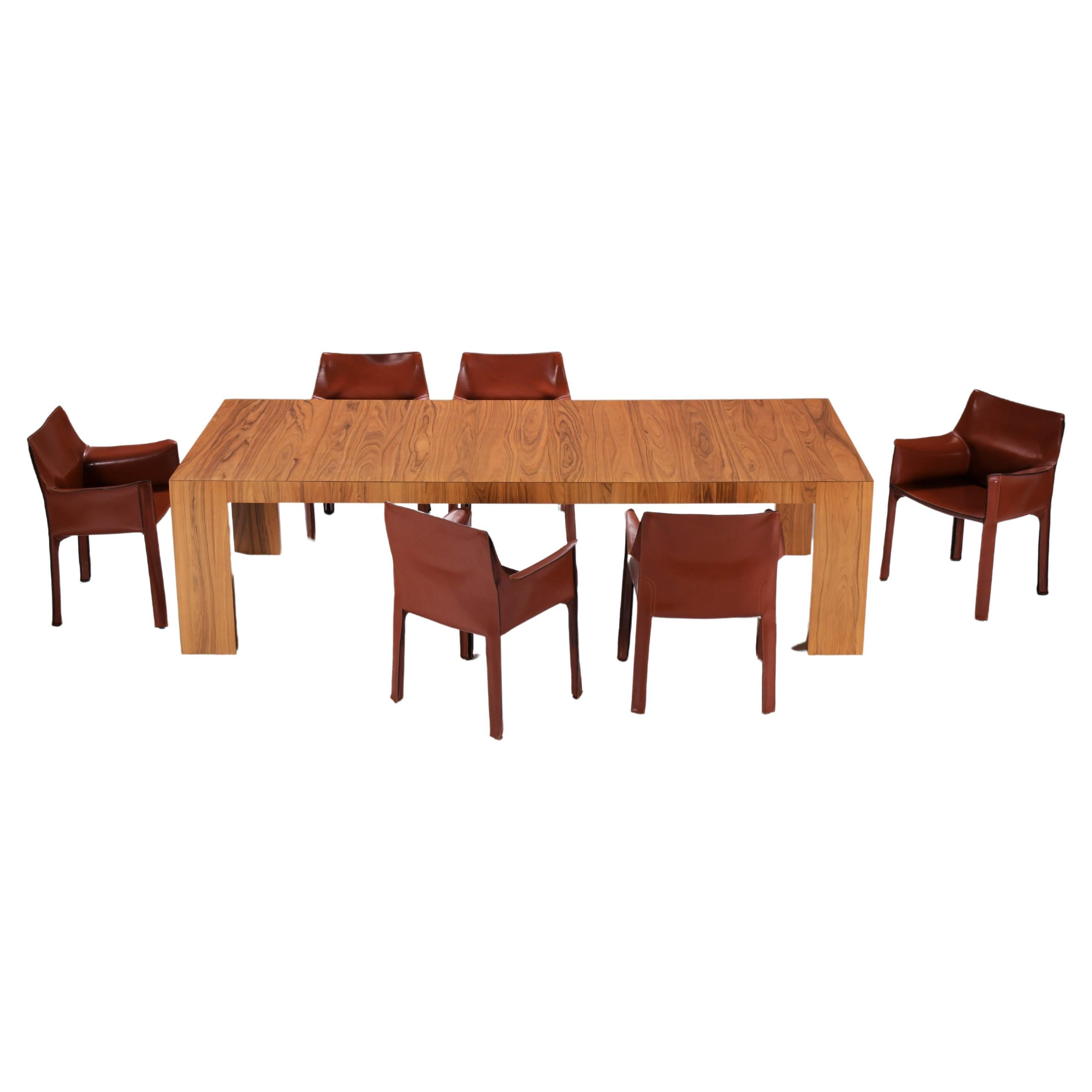 El Dom table + 6 Cab 413 chairs - Hannes Wettstein/Mario Bellini - CASSINA Italy For Sale