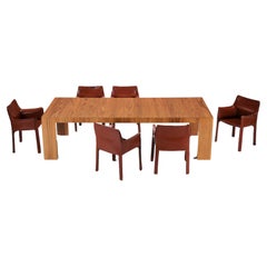 Used El Dom table + 6 Cab 413 chairs - Hannes Wettstein/Mario Bellini - CASSINA Italy