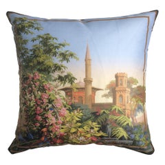 "El Dorado Bosforo" Silk Throw Pillow in Polychrome by Zuber
