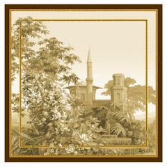 "El Dorado Bosphore" Silk Scarf  in Sepia by Zuber