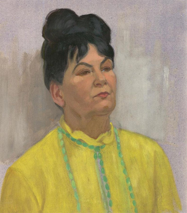 E.L. Edwards E.L. Edwards Mid 20th Century Oil, The Green Dress For