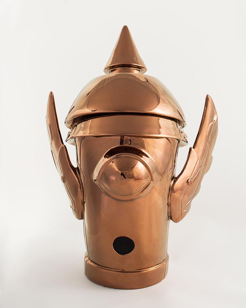 Escultura de cerámica italiana moderna El Gato Chimney para Superego Editions Moderno en venta