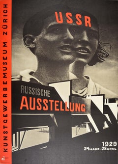 1980 Poster für russische Ausstellung UdSSR 1929 Konstruktivistisches Design Museum Zürich