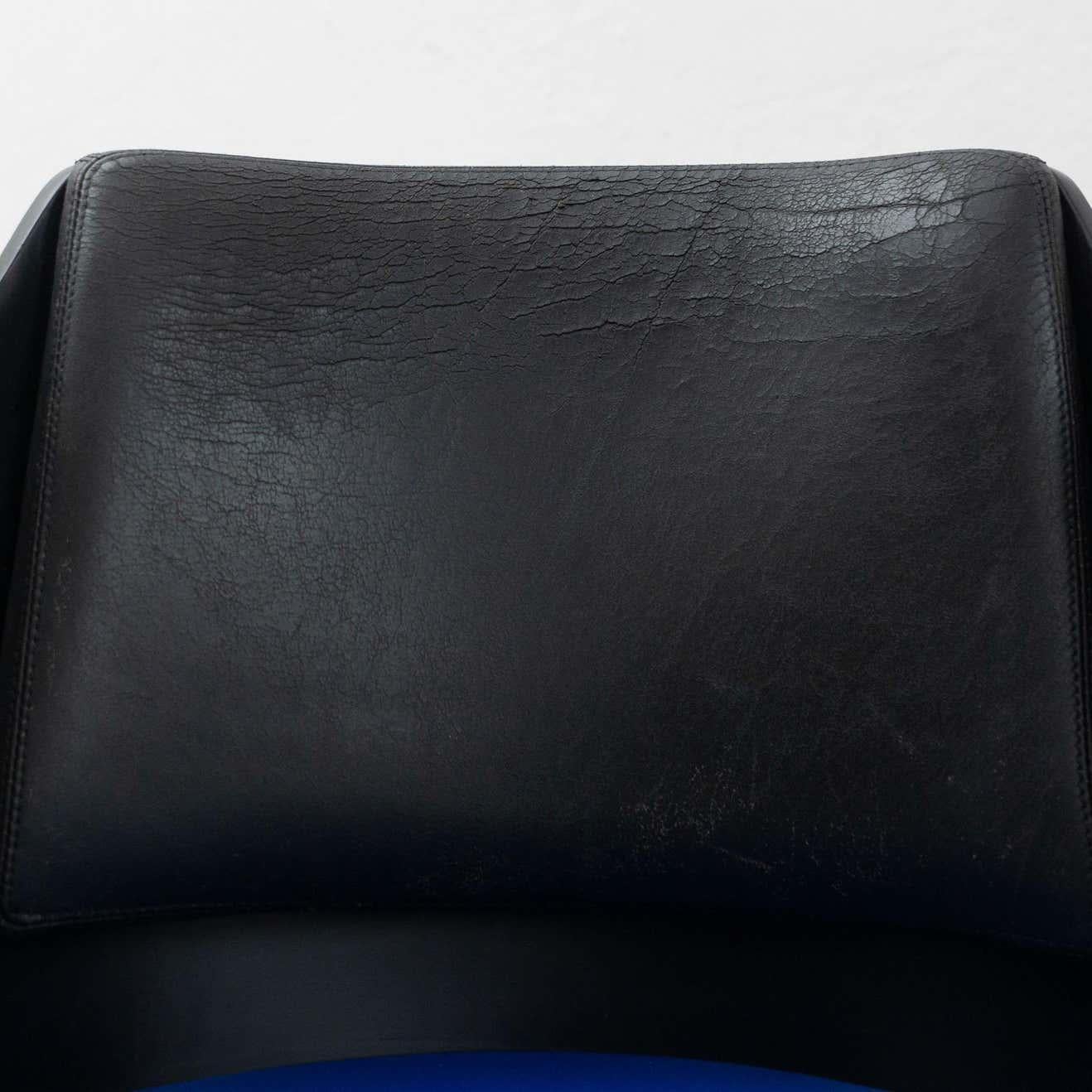 El Lissitzky D61 Black and Blue Chair Bauhaus Style for Tecta, circa 1970 For Sale 6