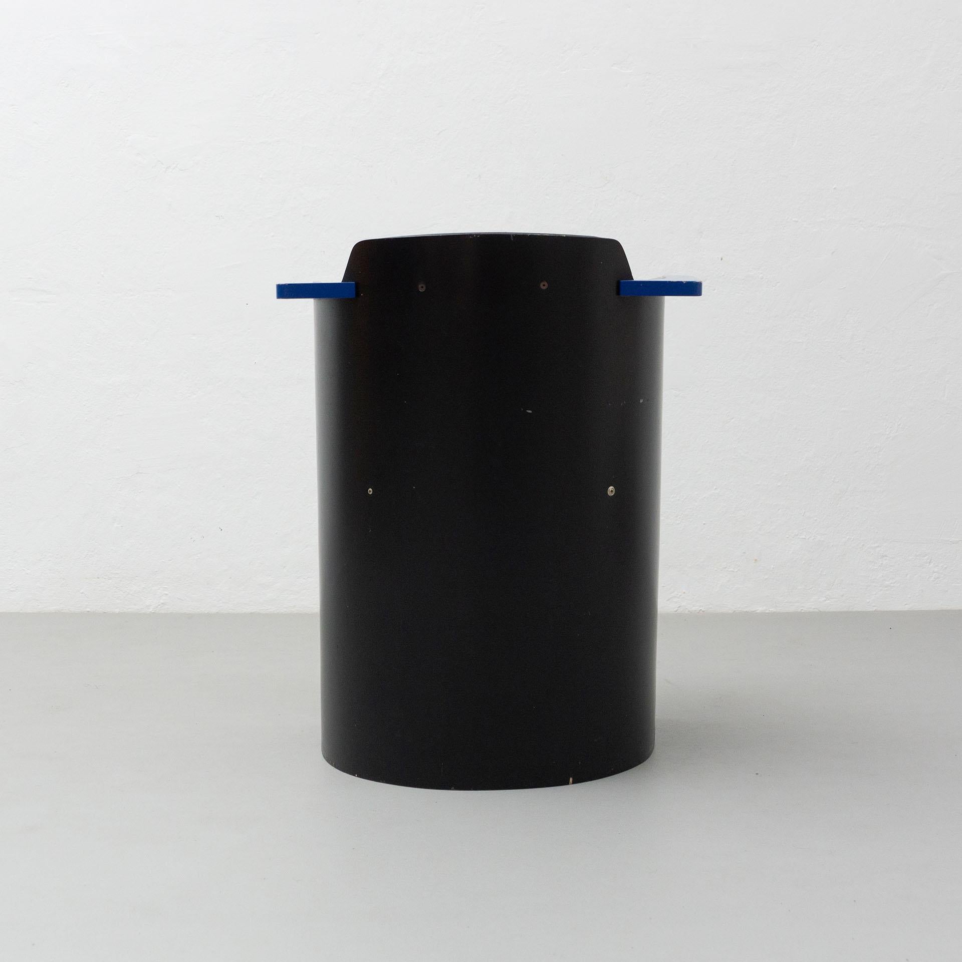 Mid-Century Modern El Lissitzky D61 Black and Blue Chair Bauhaus Style for Tecta, circa 1970