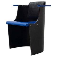 El Lissitzky D61 Black and Blue Chair Bauhaus Style for Tecta, circa 1970