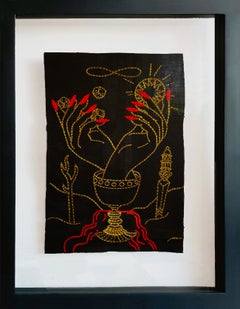 El Mago. Aus der Serie Ventura.  Stickereifaden auf Leinwand. Gerahmt