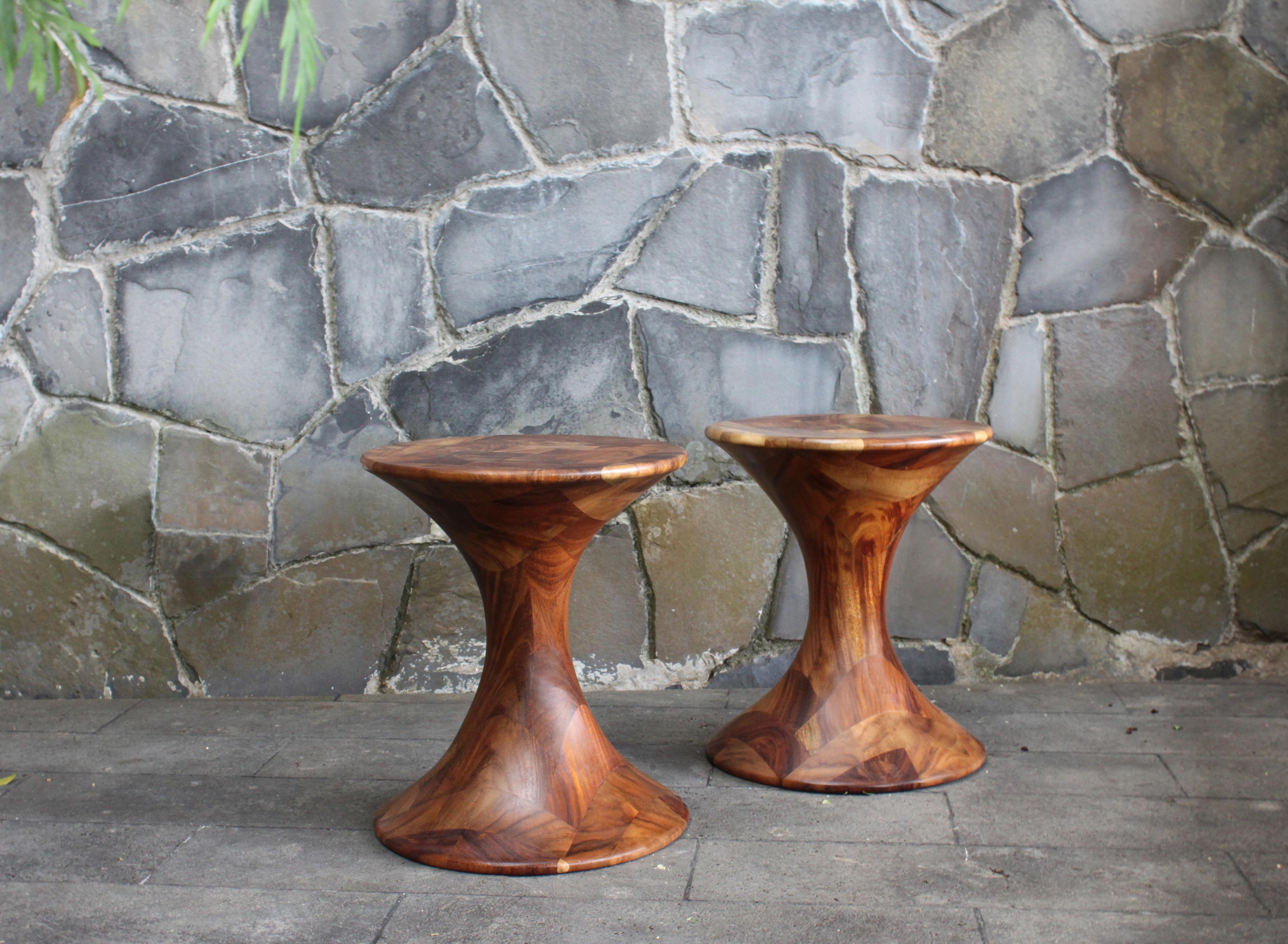 Mexican El Manzano Side Table and Stool, Maria Beckmann, Represented by Tuleste Factory For Sale