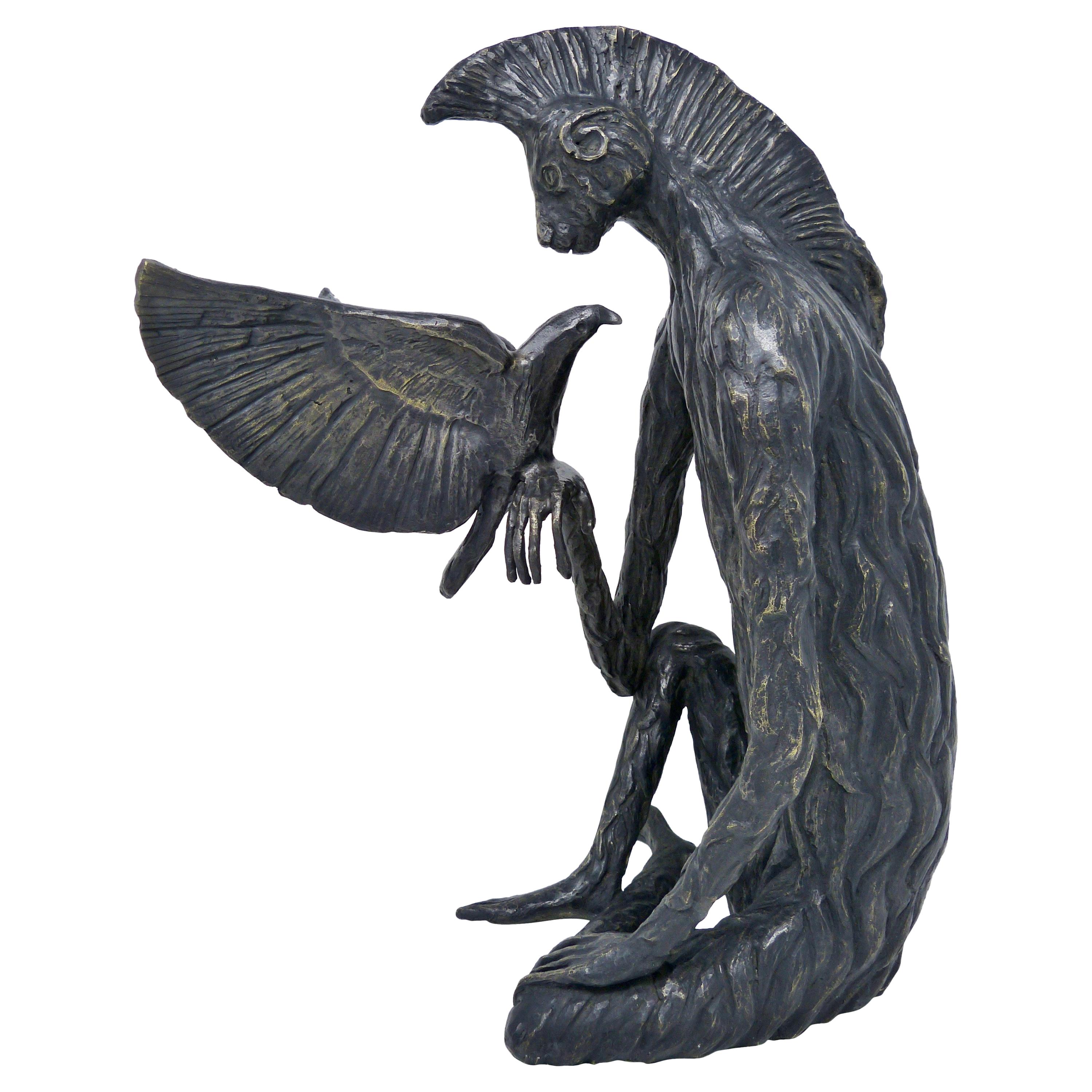 El Nahual del Mono Bronze Sculpture by Leonora Carrington PA 2007 Certificate For Sale