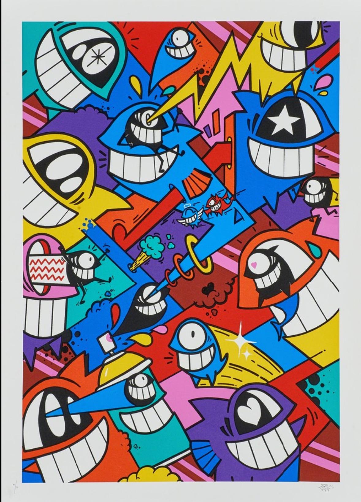 Happiness everywhere - Print by El Pez