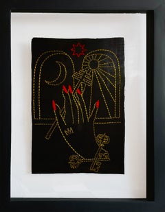 El Sumo Sacerdote. Aus der Serie Ventura.  Stickereifaden auf Leinwand. Gerahmt