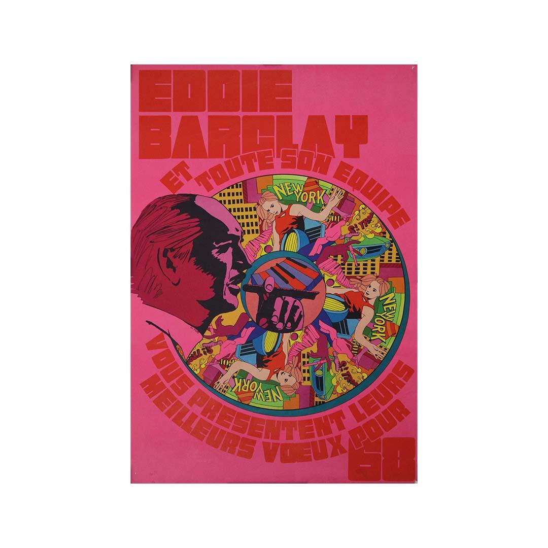 1968 original poster by El Tigre for Eddie Barclay For Sale 1