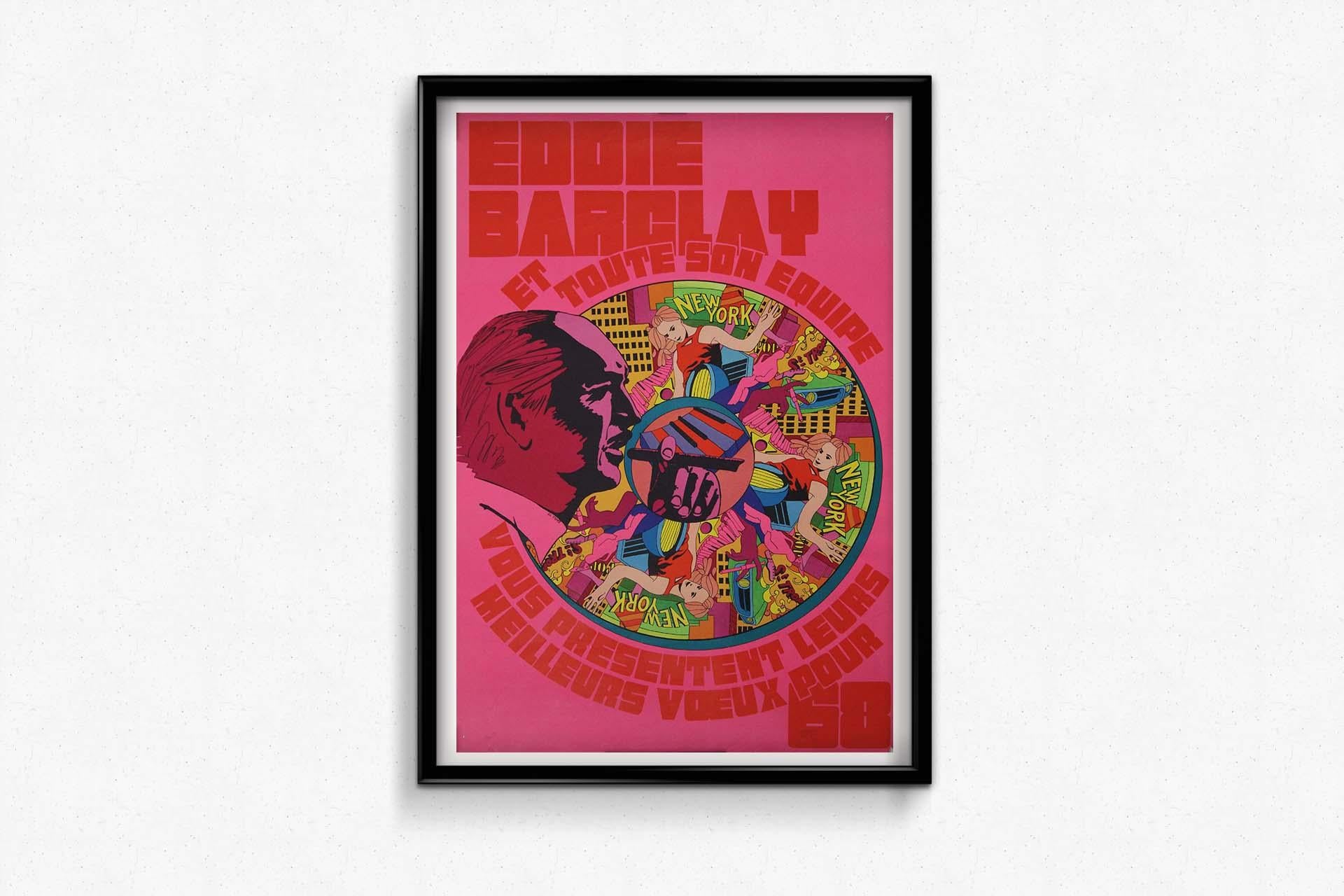 1968 original poster by El Tigre for Eddie Barclay For Sale 3