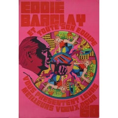 Vintage 1968 original poster by El Tigre for Eddie Barclay