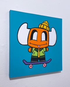 Sk8 (2022) by EL TORO, graffiti character, skateboard, AR activated painting