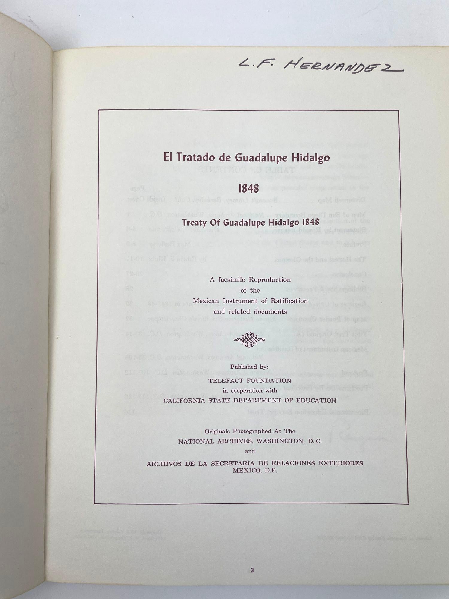 American Colonial El Tratado de Guadalupe Hidalgo: 1848: Treaty of Guadalupe Hidalgo 1848 For Sale