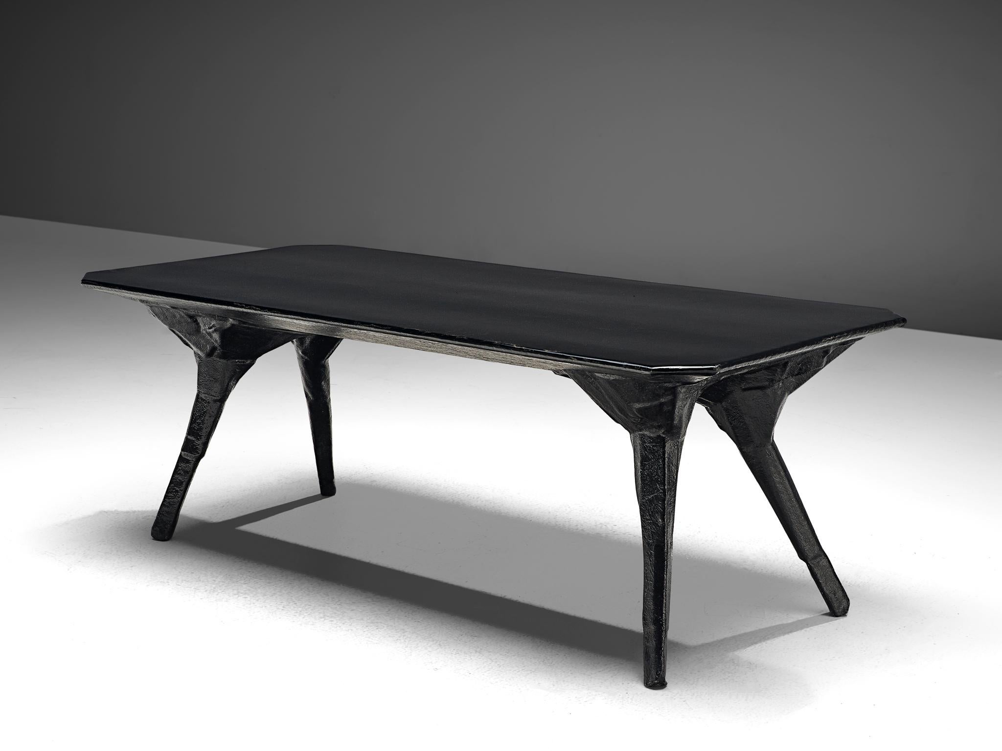 Fiberglass El Ultimo Grito Sculptural Dining Table in Black Fibreglass