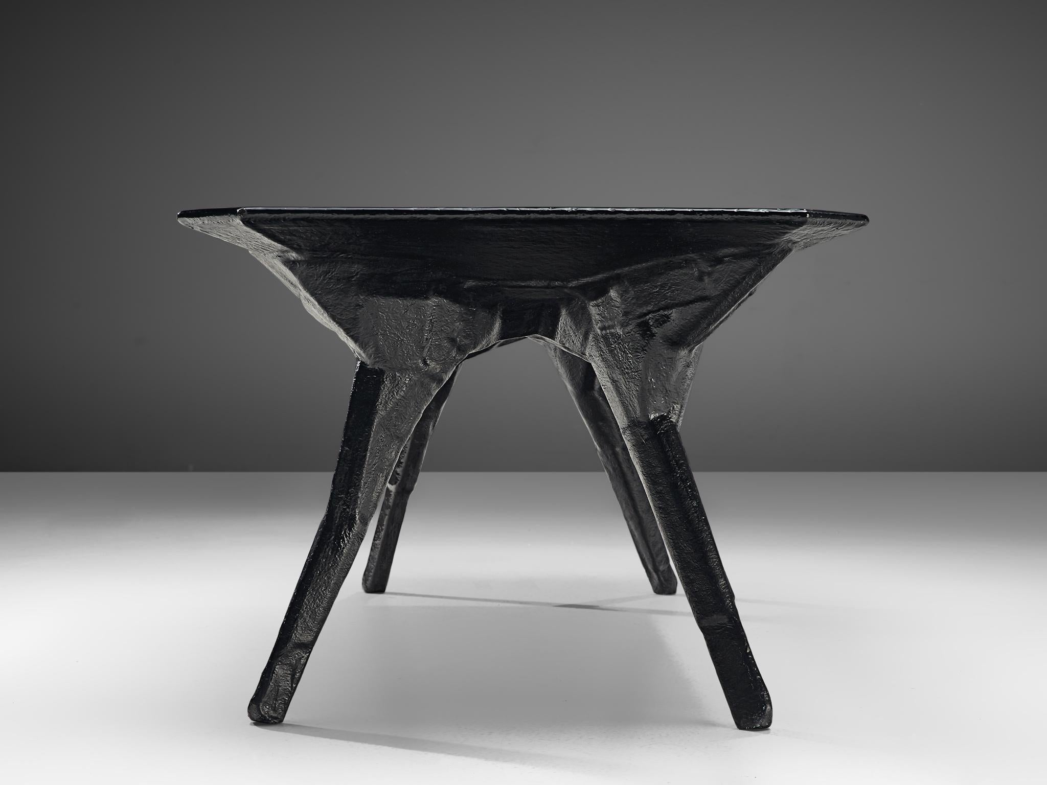 Post-Modern El Ultimo Grito Sculptural Dining Table in Black Fibreglass